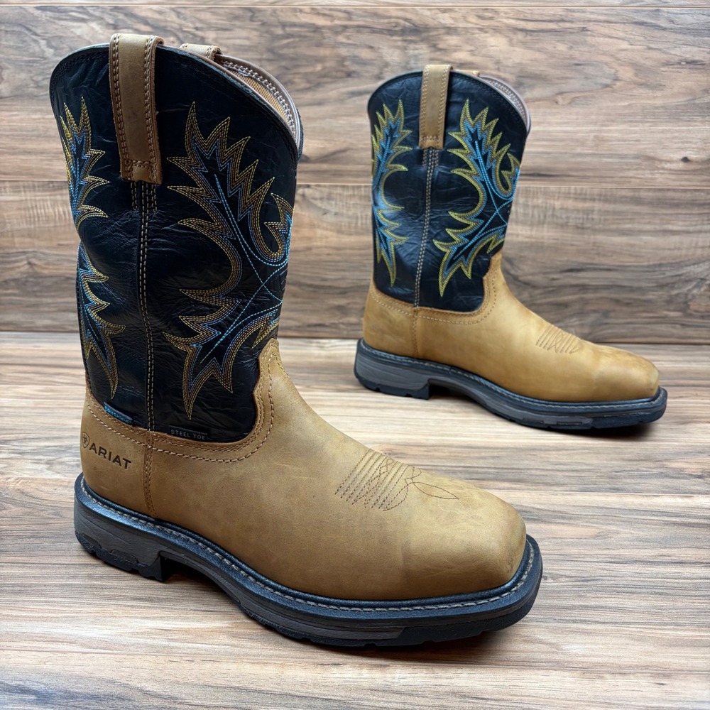 Ariat WorkHog Mens 9D Waterproof Steel Square Toe Western Work Boots 10010133